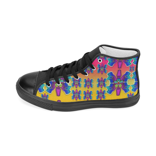 Power Flower Butterflys into paradise Men’s Classic High Top Canvas Shoes (Model 017)