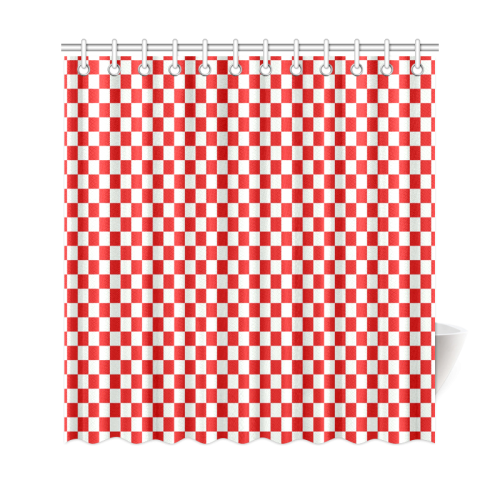 Bright Red Gingham Shower Curtain 69"x72"