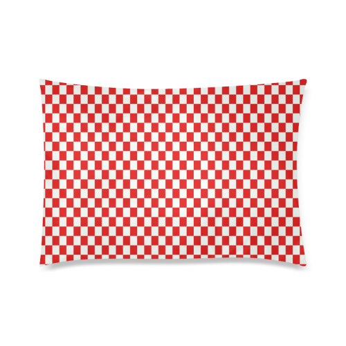 Bright Red Gingham Custom Zippered Pillow Case 20"x30" (one side)