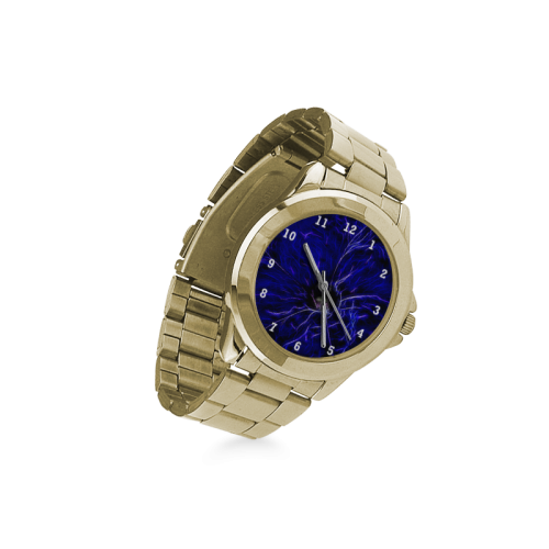 Blue Petunia Topaz Custom Gilt Watch(Model 101)