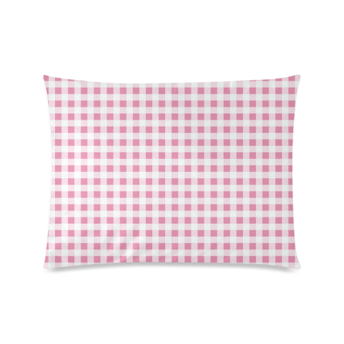 Petal Pink Gingham Custom Picture Pillow Case 20"x26" (one side)