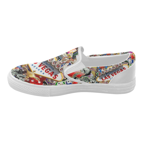 Las Vegas Icons - Gamblers Delight Women's Slip-on Canvas Shoes (Model 019)