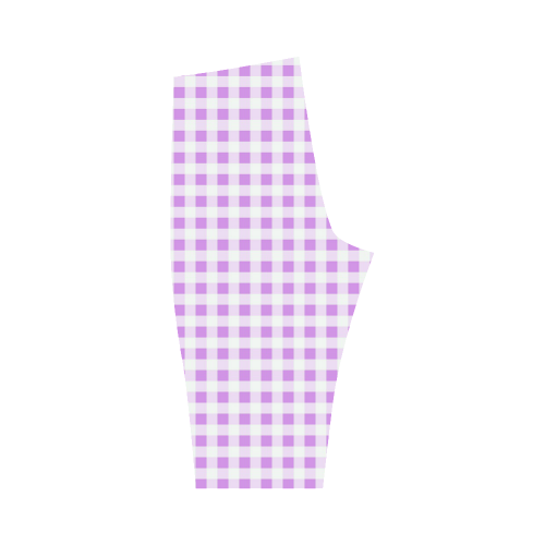 Lavender Gingham Hestia Cropped Leggings (Model L03)