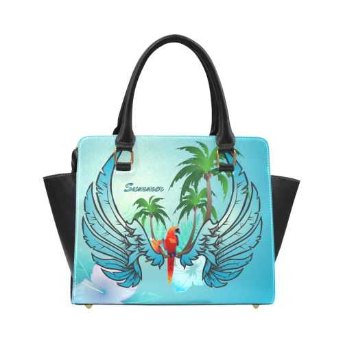 Summer, cute parrot Classic Shoulder Handbag (Model 1653)