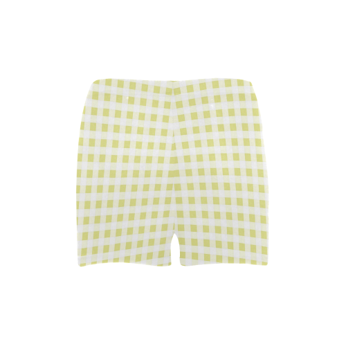 Pale Yellow Gingham Briseis Skinny Shorts (Model L04)