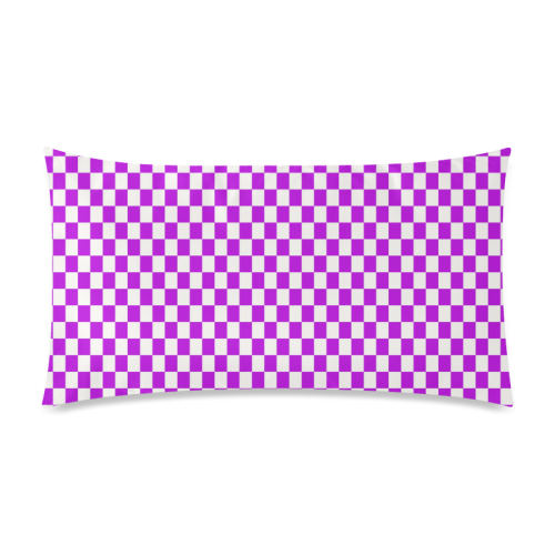 Bright Purple Gingham Rectangle Pillow Case 20"x36"(Twin Sides)
