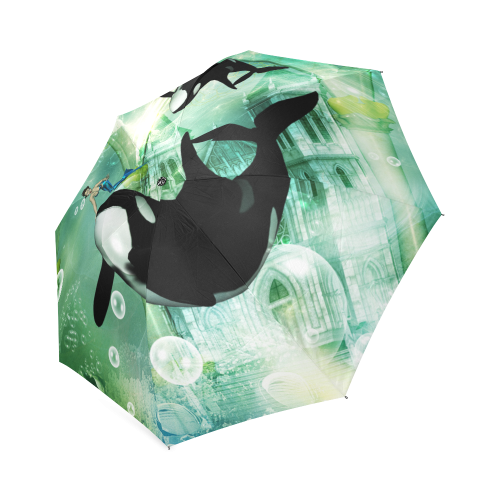 Orca with mermaid Foldable Umbrella (Model U01)