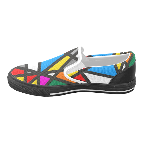 Pattern Mirror by Nico Bielow Men's Unusual Slip-on Canvas Shoes (Model 019)