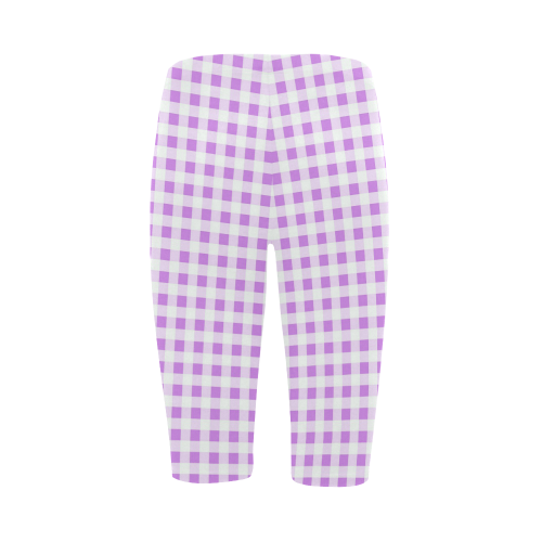 Lavender Gingham Hestia Cropped Leggings (Model L03)