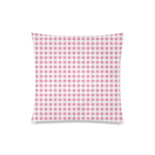 Petal Pink Gingham Custom Zippered Pillow Case 20"x20"(One Side)