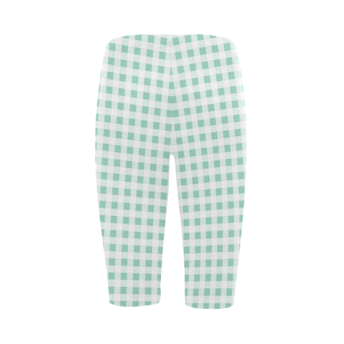 Mint Green Gingham Hestia Cropped Leggings (Model L03)