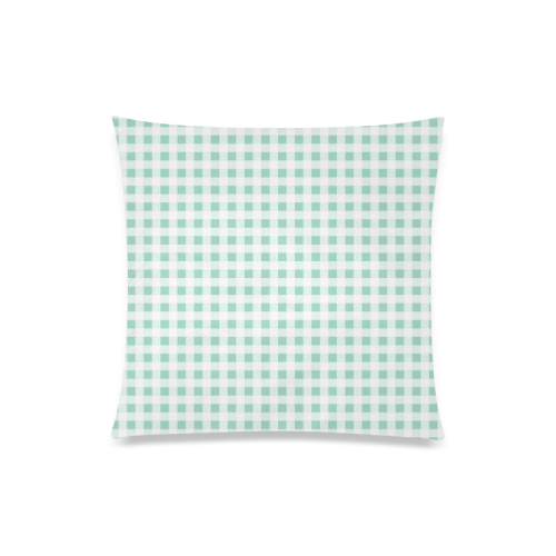 Mint Green Gingham Custom Zippered Pillow Case 20"x20"(One Side)