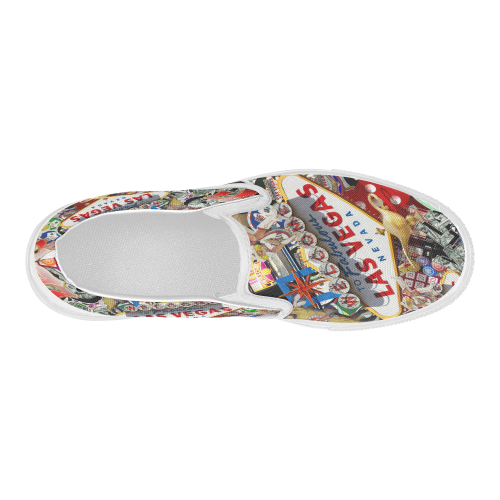 Las Vegas Icons - Gamblers Delight Women's Slip-on Canvas Shoes (Model 019)