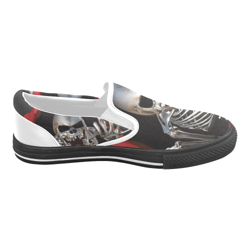 Skull Art Men's Slip-on Canvas Shoes (Model 019)