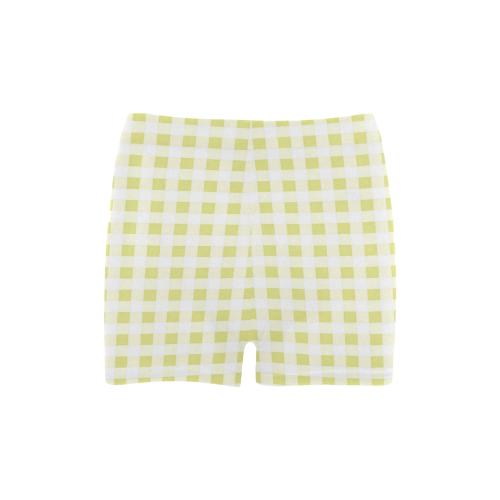 Pale Yellow Gingham Briseis Skinny Shorts (Model L04)