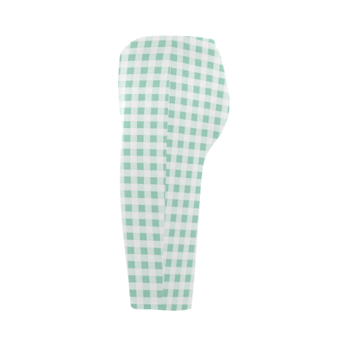 Mint Green Gingham Hestia Cropped Leggings (Model L03)