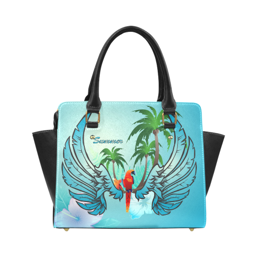 Summer, cute parrot Classic Shoulder Handbag (Model 1653)