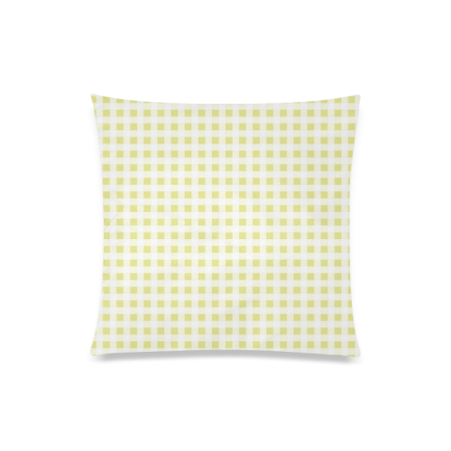 Pale Yellow Gingham Custom Zippered Pillow Case 20"x20"(One Side)
