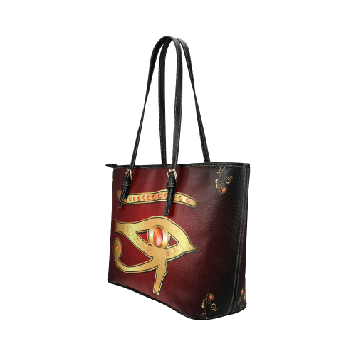 The all seeing eye Leather Tote Bag/Large (Model 1651)