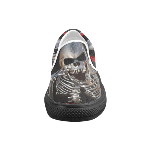 Skull Art Men's Slip-on Canvas Shoes (Model 019)