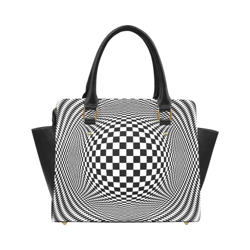 Optical Illusion Checkers Classic Shoulder Handbag (Model 1653)
