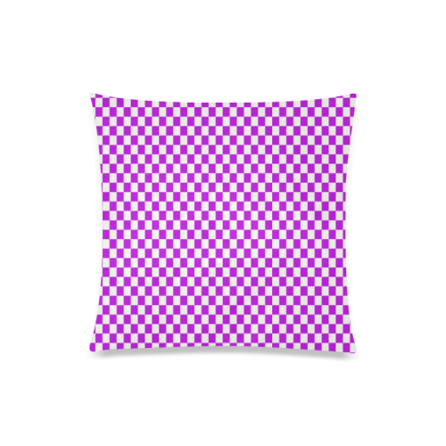 Bright Purple Gingham Custom Zippered Pillow Case 20"x20"(One Side)
