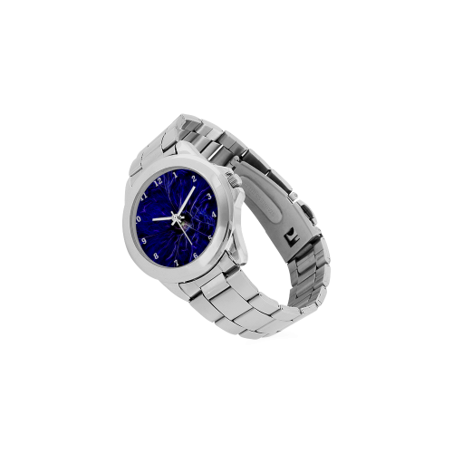 Blue Petunia Topaz Unisex Stainless Steel Watch(Model 103)