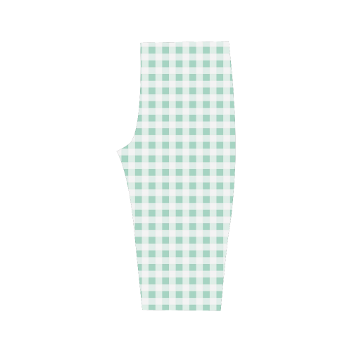 Mint Green Gingham Hestia Cropped Leggings (Model L03)