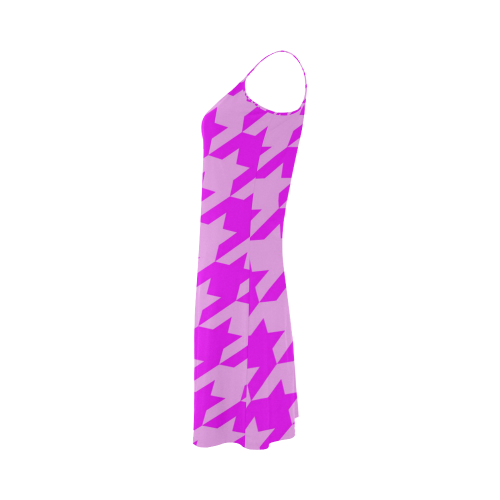 houndstooth 2 pink Alcestis Slip Dress (Model D05)