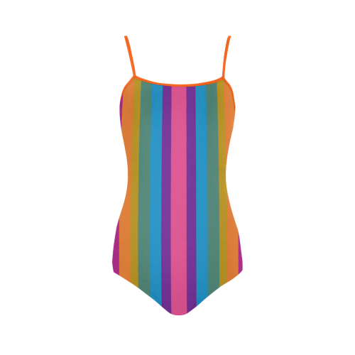 Rainbow Stripes Strap Swimsuit ( Model S05)