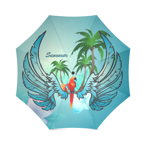 Summer, cute parrot Foldable Umbrella (Model U01)
