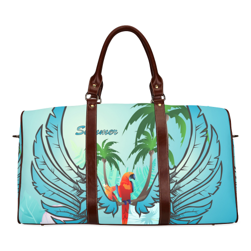 Summer, cute parrot Waterproof Travel Bag/Small (Model 1639)