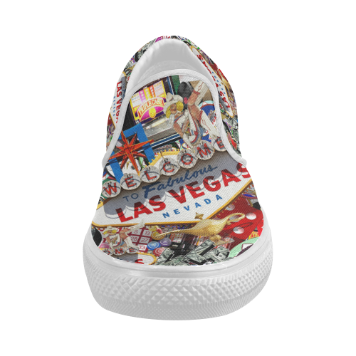 Las Vegas Icons - Gamblers Delight Women's Slip-on Canvas Shoes (Model 019)