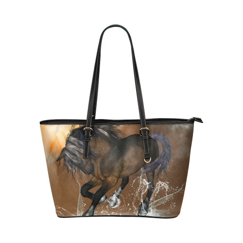 Wonderful horse Leather Tote Bag/Small (Model 1651)