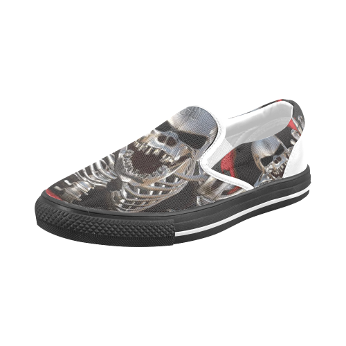 Skull Art Men's Slip-on Canvas Shoes (Model 019)