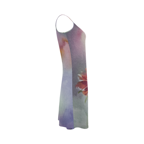 Red Flower Alcestis Slip Dress (Model D05)