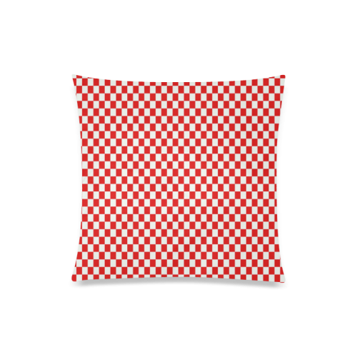 Bright Red Gingham Custom Zippered Pillow Case 20"x20"(One Side)