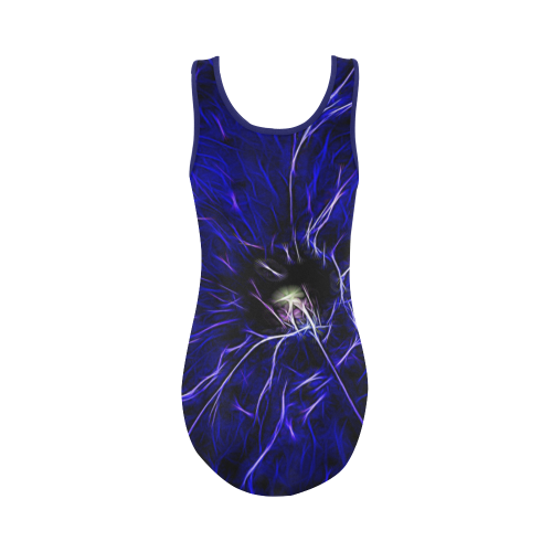 Blue Petunia Topaz Vest One Piece Swimsuit (Model S04)