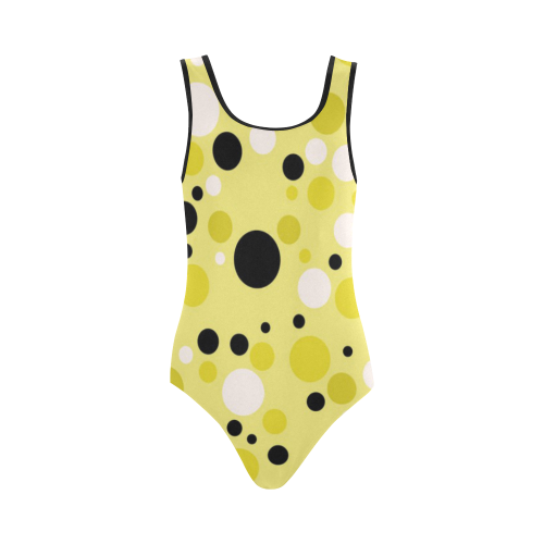 yellow polka dot swimsuit one piece