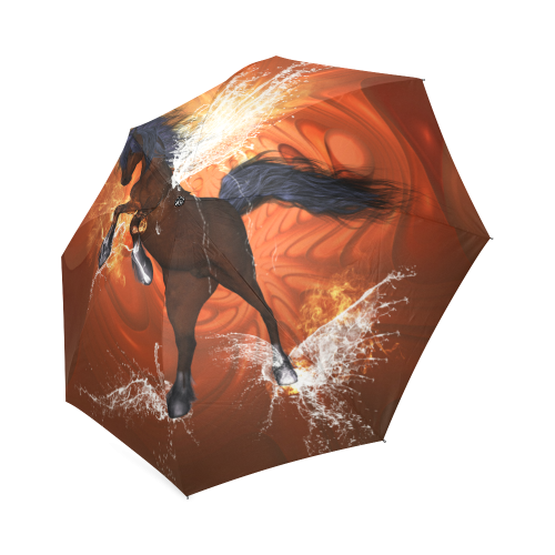 Wonderful horse, water wings and fire Foldable Umbrella (Model U01)