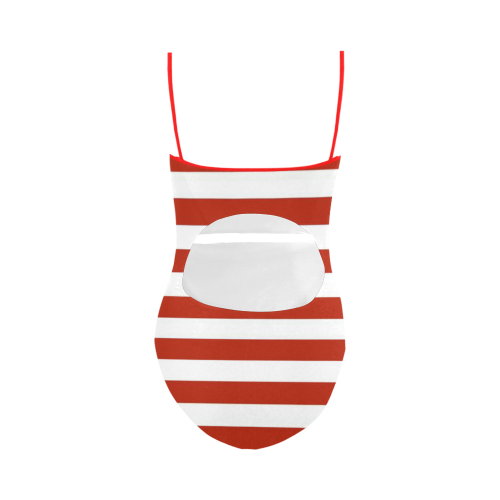 red white and blue stripes and stars 3 Strap Swimsuit ( Model S05)
