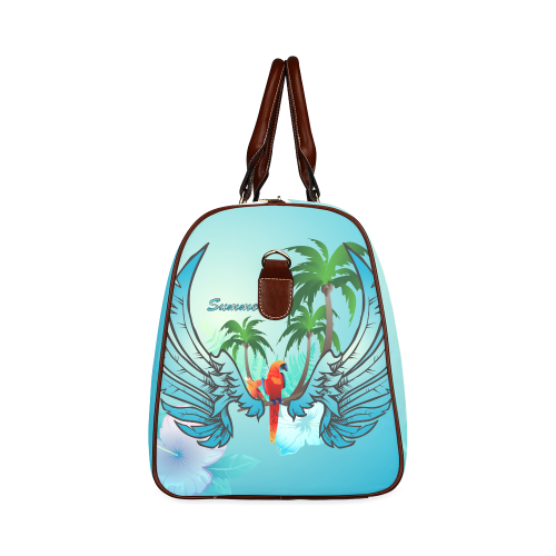 Summer, cute parrot Waterproof Travel Bag/Small (Model 1639)