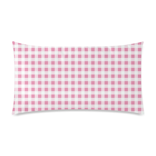 Petal Pink Gingham Rectangle Pillow Case 20"x36"(Twin Sides)