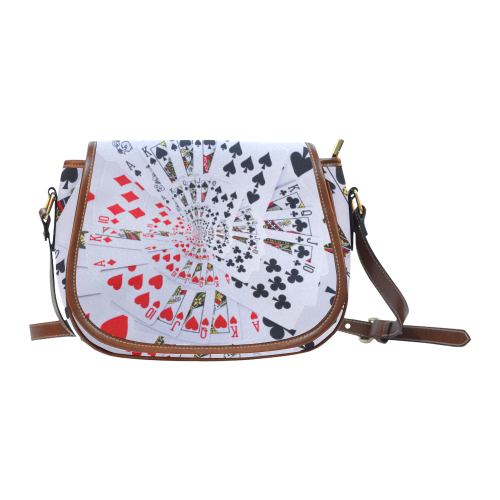 Casino Poker Cards Royal Flush Spiral Droste Saddle Bag/Large (Model 1649)