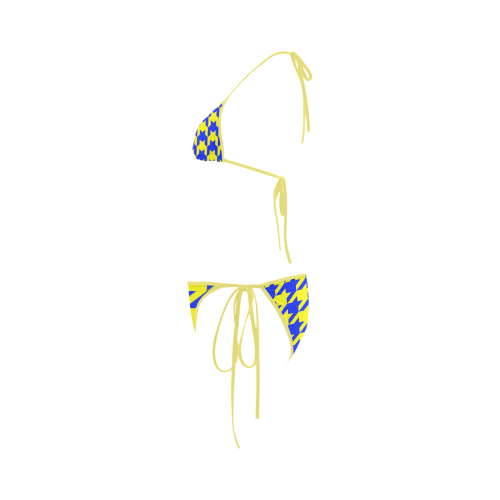 houndstooth 2 blue Custom Bikini Swimsuit