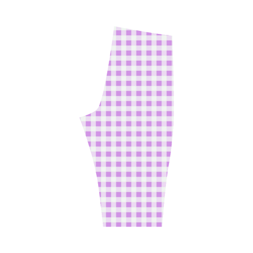 Lavender Gingham Hestia Cropped Leggings (Model L03)