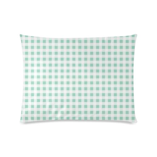 Mint Green Gingham Custom Picture Pillow Case 20"x26" (one side)