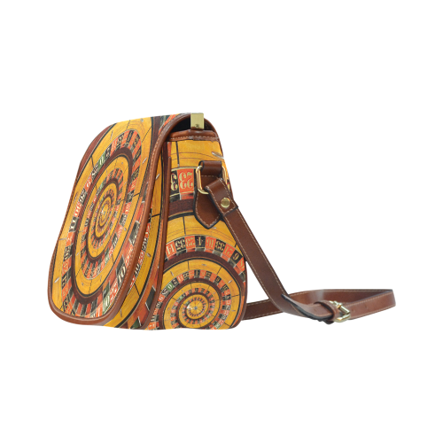 Casino Roullette Wheel Spiral Droste Saddle Bag/Large (Model 1649)