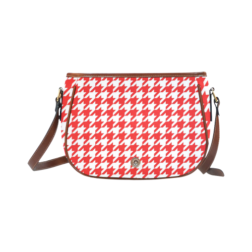 houndstooth red Saddle Bag/Large (Model 1649)