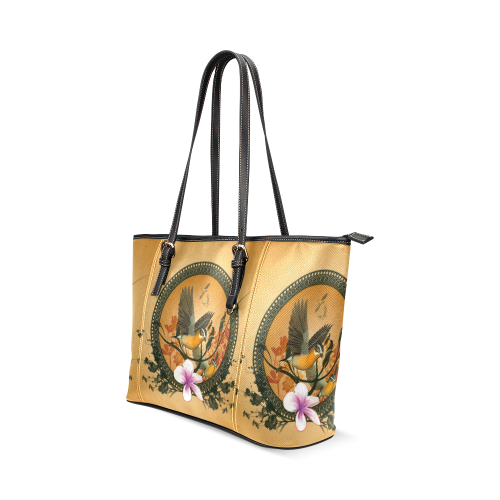 Songbirds Leather Tote Bag/Large (Model 1640)